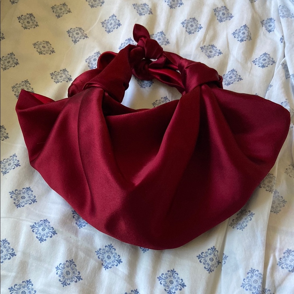 Elegant Red silk knot  Handbag